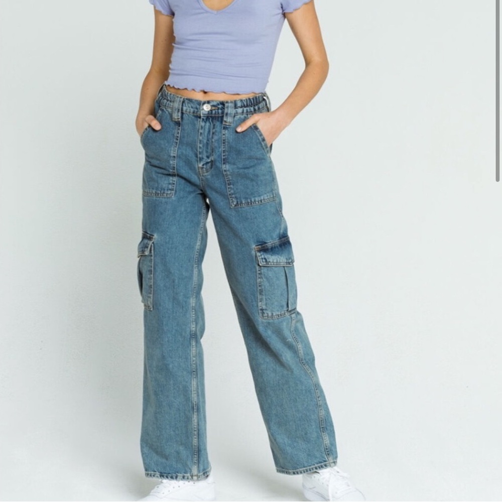 BDG Blue Flare Wide Leg Jeans High-Waisted